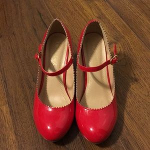 Red Kitten Heels